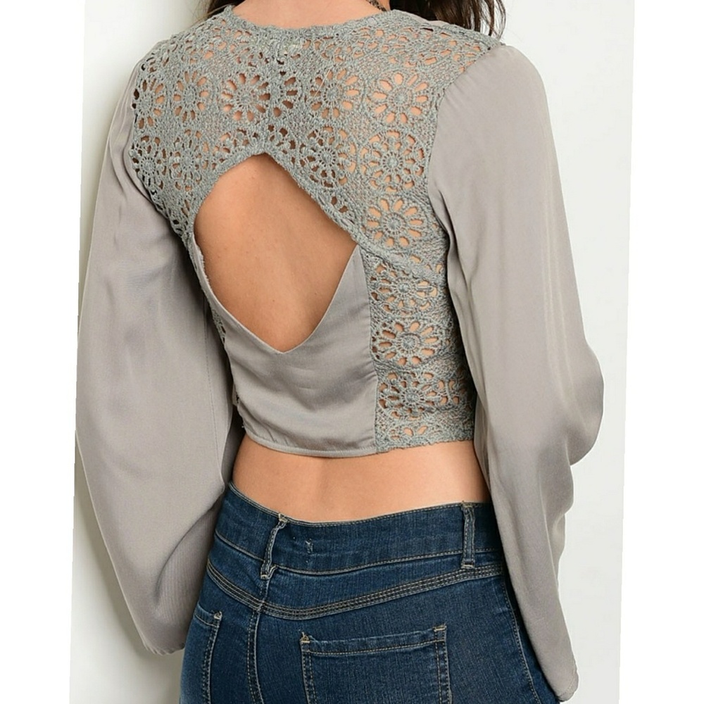 GRAY CROCHET TOP - Picture 4 of 5